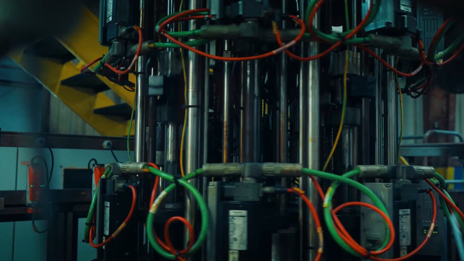 Machinery and hoses on the production line
