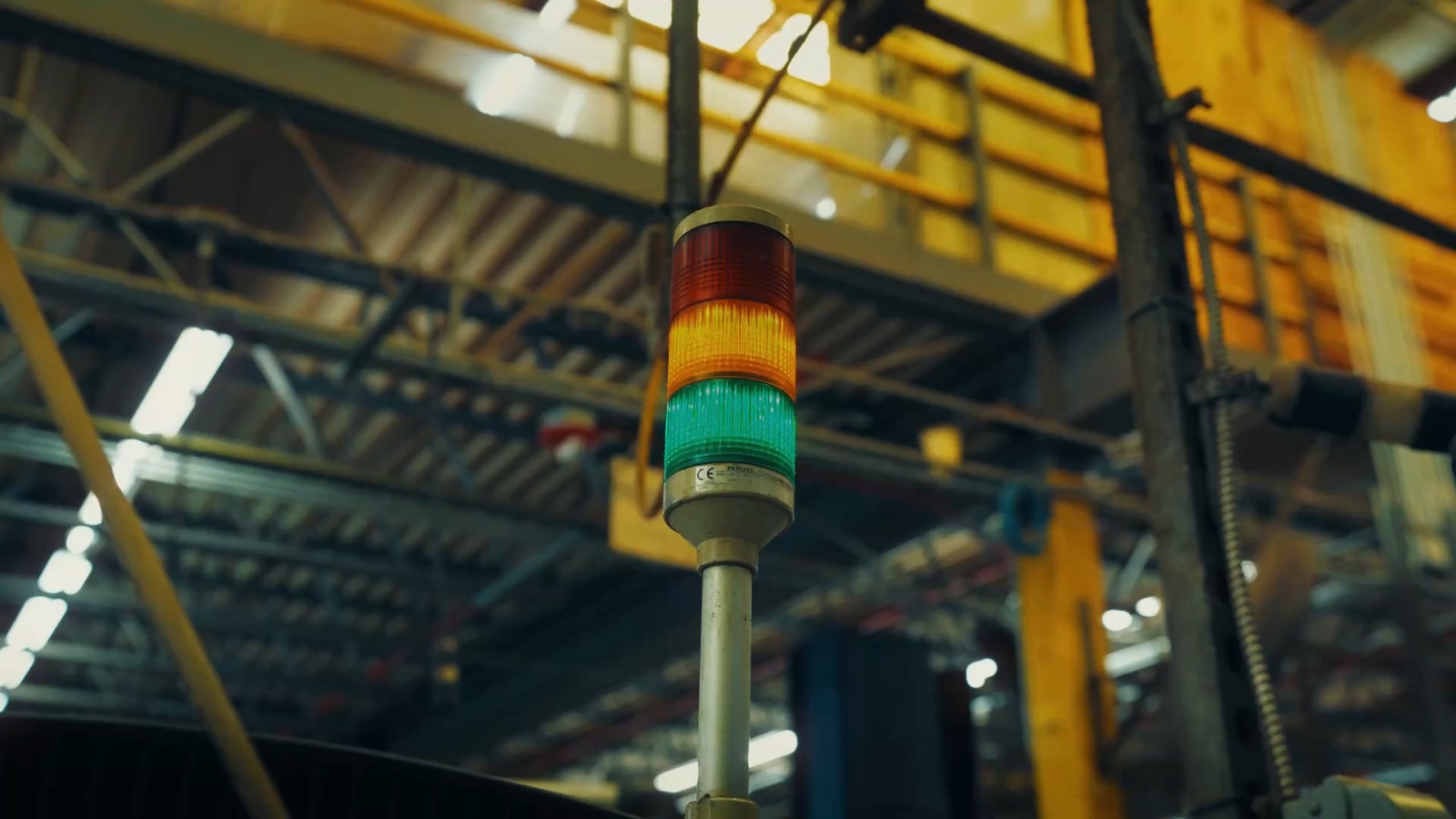 Warehouse walkway and signal light